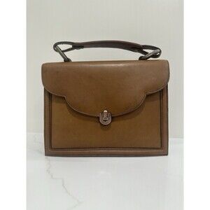 LOEWE Vintage Small Handbag 1940s 1950s 1960s Leather Tan RARE
